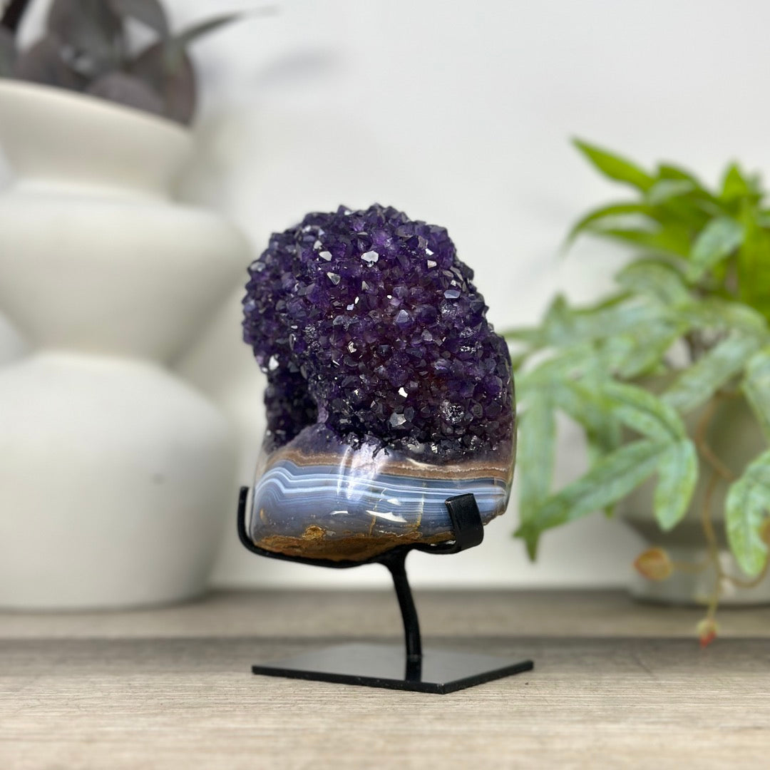Natural amethyst Cluster on Stand For Home Decor - MWS3302