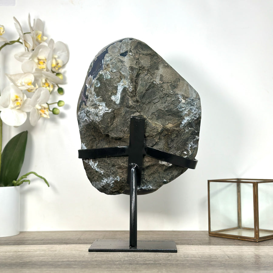 Huge Uruguayan Amethyst Geode on Metal Stand - MWS2755