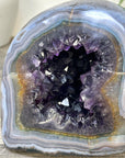Deep Purple Amethyst & Blue Banded Agate Stone Geode from Uruguay - STGE0063