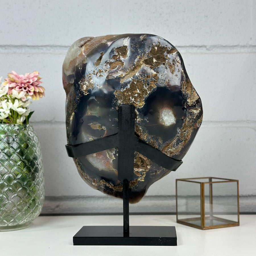Unique XXL Sugar Quartz Druzy Cluster with Agate Matrix - MWS0716