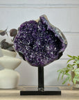 Huge Natural Deep Purple Amethyst Geode on Stand - MWS3142
