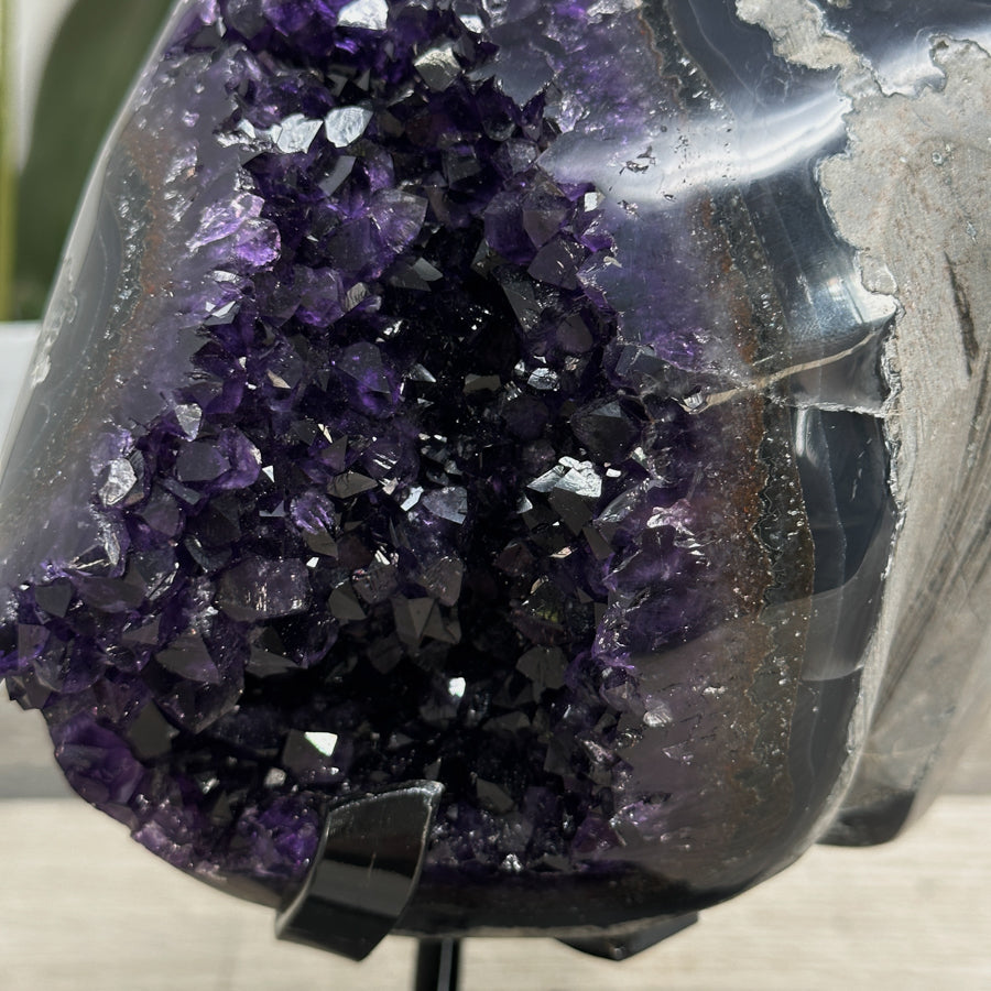 Deep Purple Amethyst and Agate Crystal Cluster Stalactite Formation - MWS2624