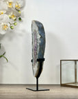 Natural Quartz & Amethyst Stone Geode Slice on Stand - MWS3004