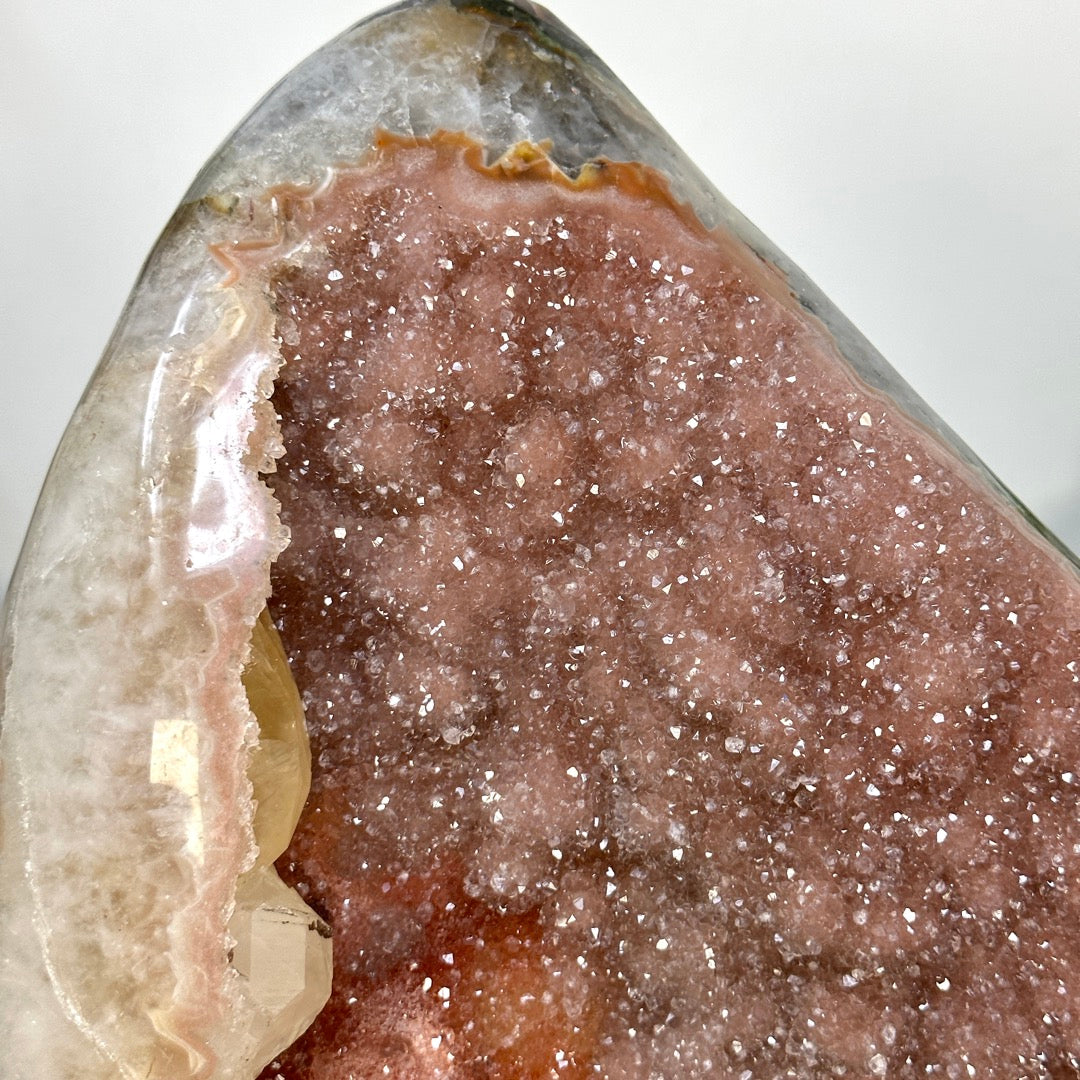 Huge Natural Pink Amethyst Statement Piece with Calcite Formation - CBP1431