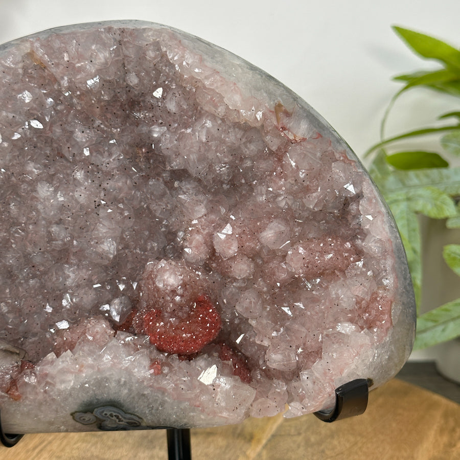 Natural Pink Amethyst with Red Hematite &amp; Calcite Formation - MWS3102