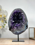 Deep Purple Amethyst Geode with Stunning Blue Banded Agate Shell - MWS1813