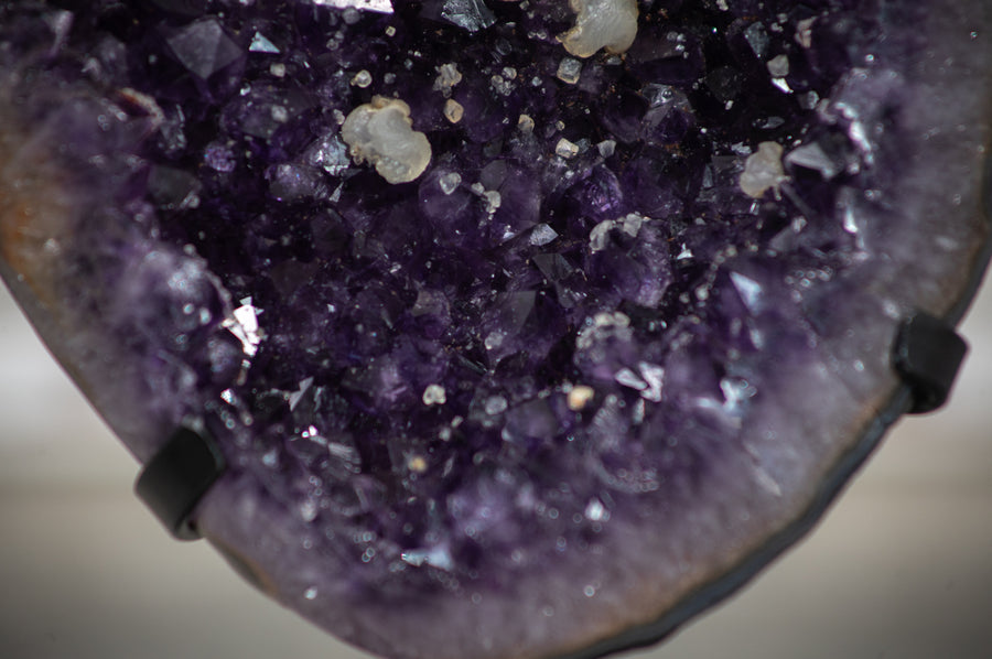 Natural Amethyst Geode with Calcite Crystals Inclusions - MWS0320