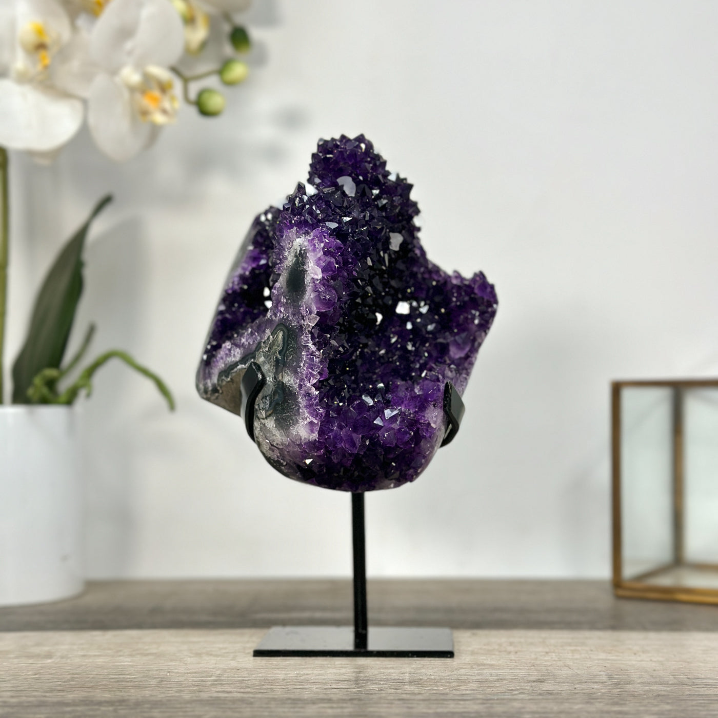 Top Grade Amethyst Crystal Cluster with Deep Purple Points for Home Decor - MWS2676