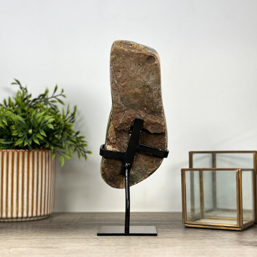 Natural Green Jasper Cluster with Quartz Druzy Crystals - MWS2169