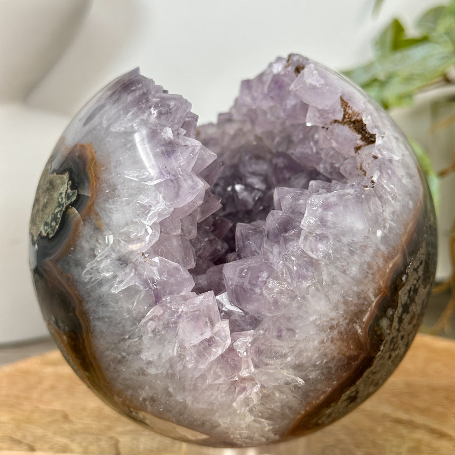 Natural Uruguayan Amethyst Sphere Geode - SPH0187