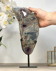 Unique Green Jasper & Amethyst Crystal Specimen - MWS2329