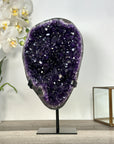 A+ Grade Amethyst Geode on Metal Stand – Stunning Crystal Decor for Shelf Display - MWS2708
