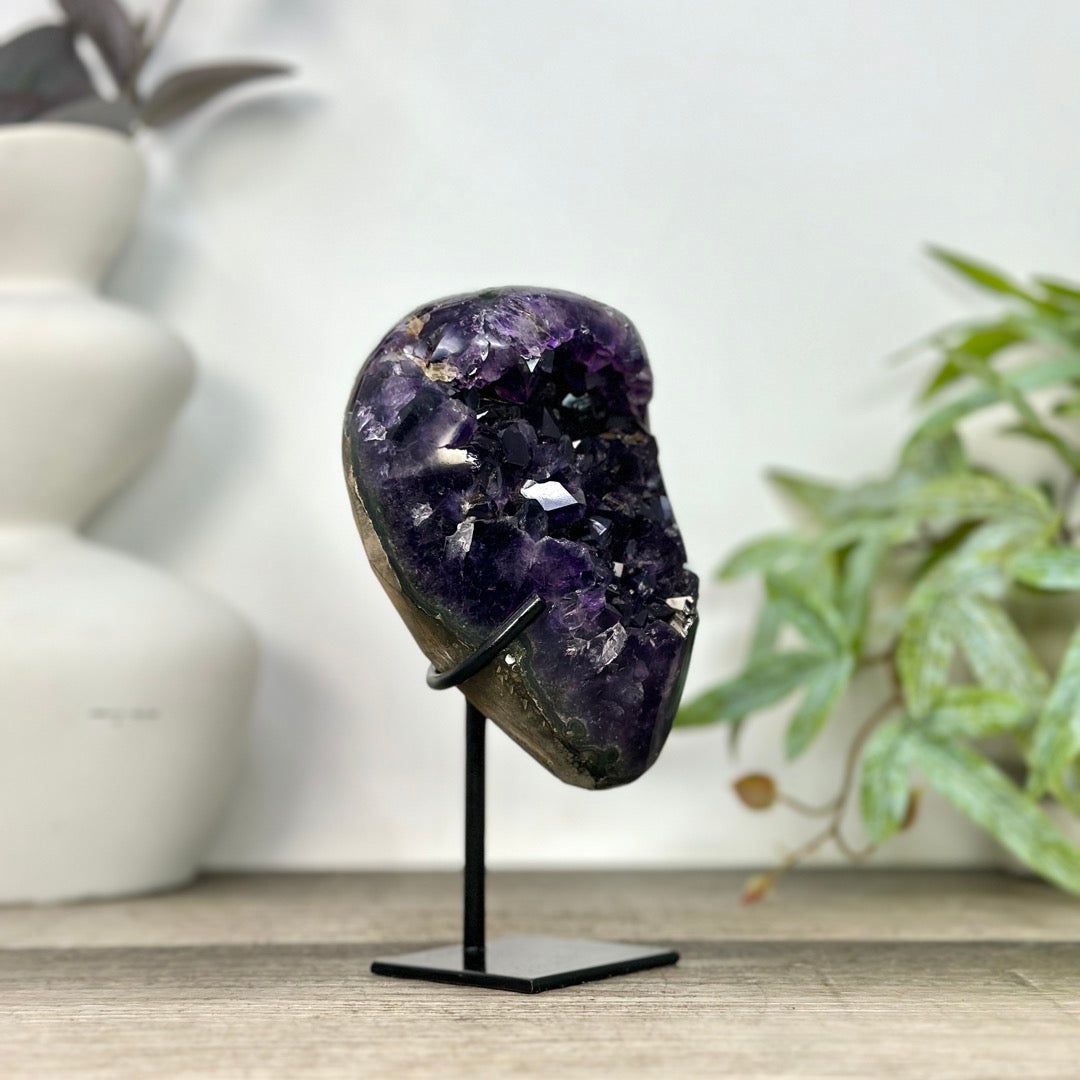 Natural Uruguayan Amethyst Specimen on Stand - MWS3268