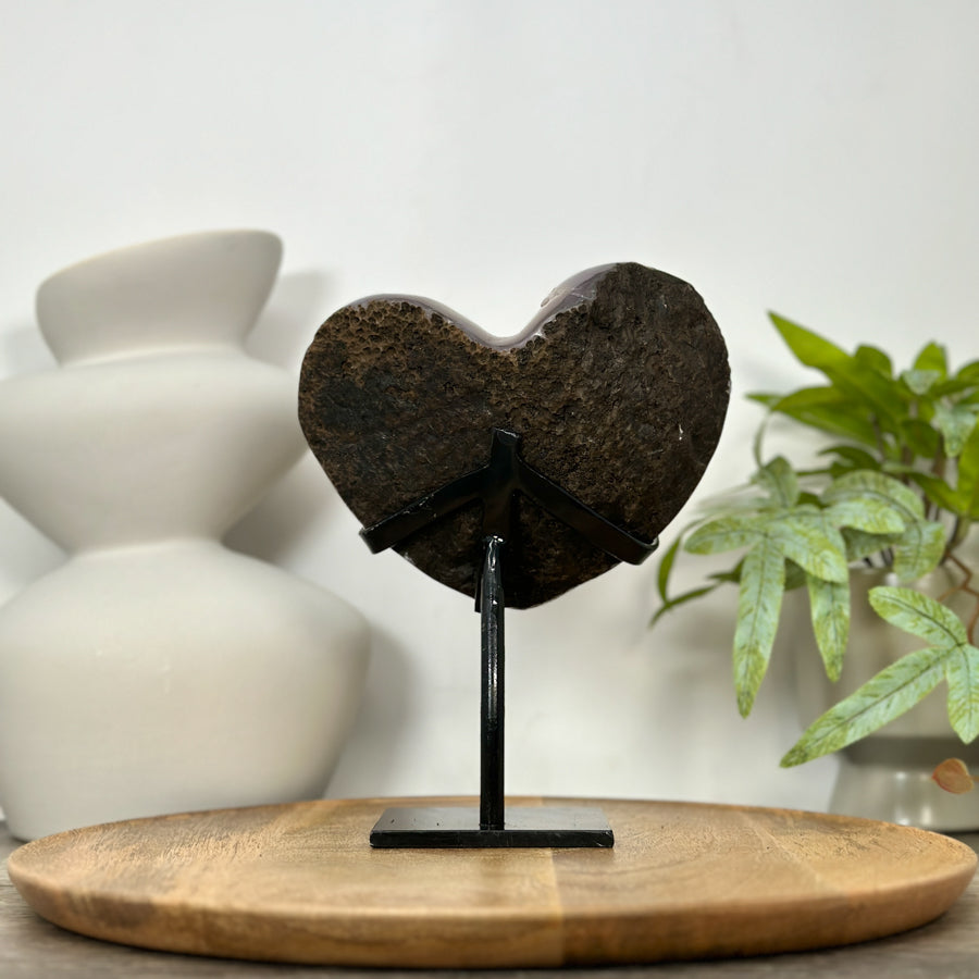 Agate &amp; Quartz Uruguayan Crystal Heart - HST0353