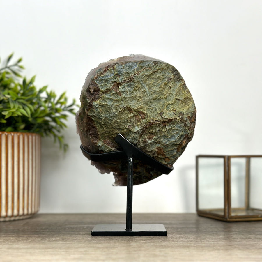 Natural Quartz Crystal on Metal Stand – Elegant Clear Crystal Statement Décor Piece - MWS2411