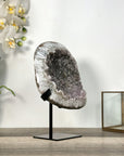 Quartz Geode on Metal Stand – Stunning Natural Crystal Specimen - MWS2730