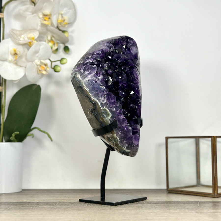 Natural XL Amethyst Stone Statement Piece - Stand Included - MWS2956