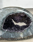 Amethyst & Quartz Stone Geode with Druzy Center - STGE0020