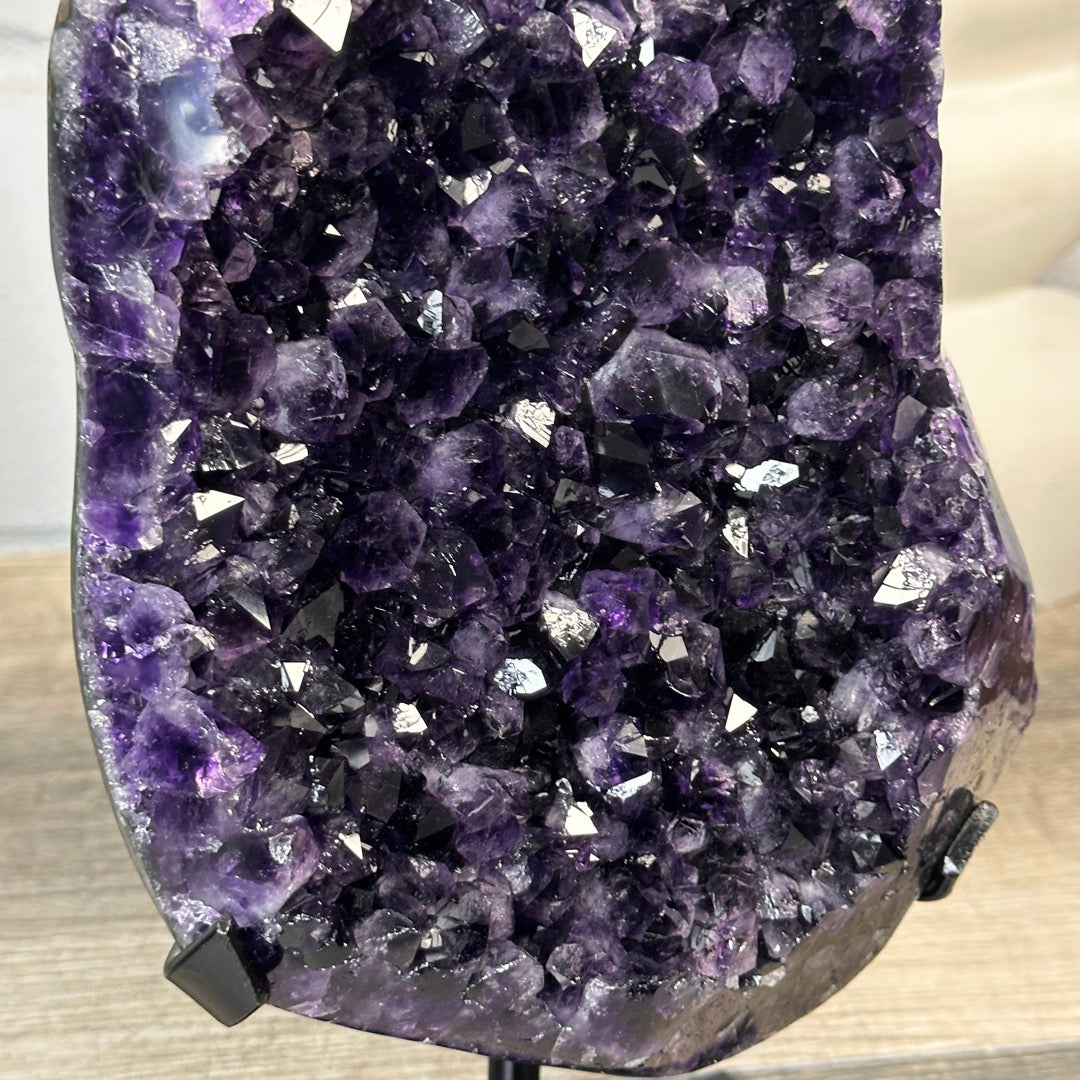 Deep Purple Amethyst Cluster with Large &amp; Shinny Crystals - MWS3401