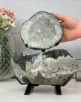 Natural Large Quartz Geode with Metallic Stand - MWS2447