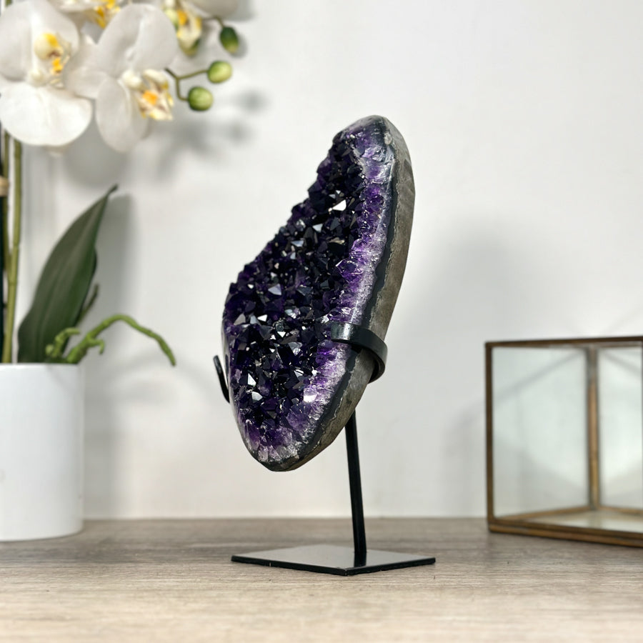 Natural Deep Purple Amethyst Geode From Uruguay – Premium Crystal Display Piece for Home Decor - MWS2513