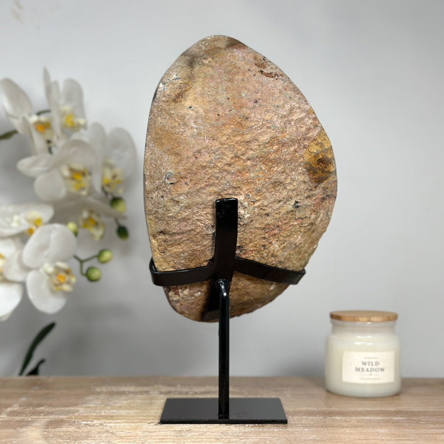 Natural Blue Banded Agate &amp; Amethys Geode - MWS1716