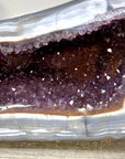 Large Blue Banded Agate & Amethyst Stone Geode - STGE0114