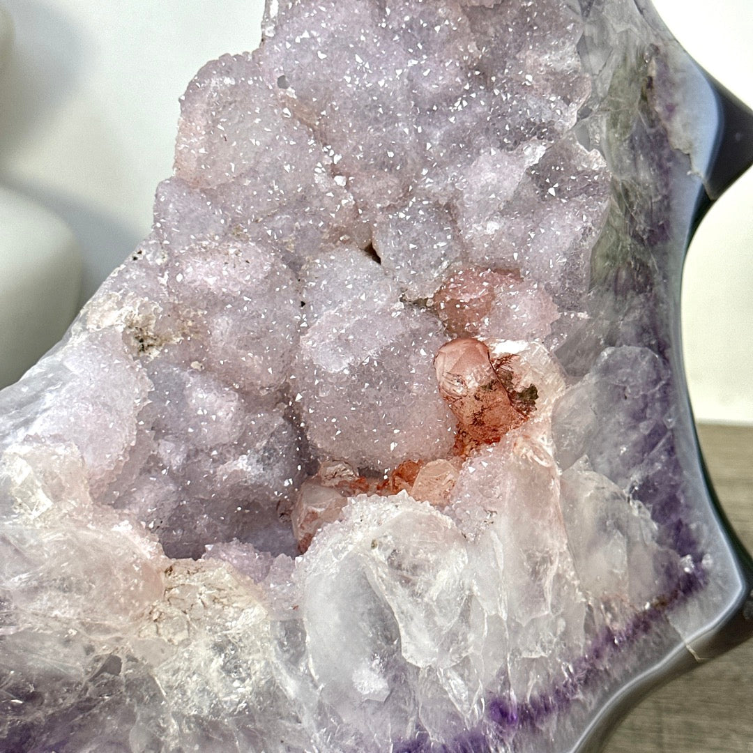 Large Sugar Amethyst &amp; Agate Free Form Statement Piece from Uruguay - CBP1438