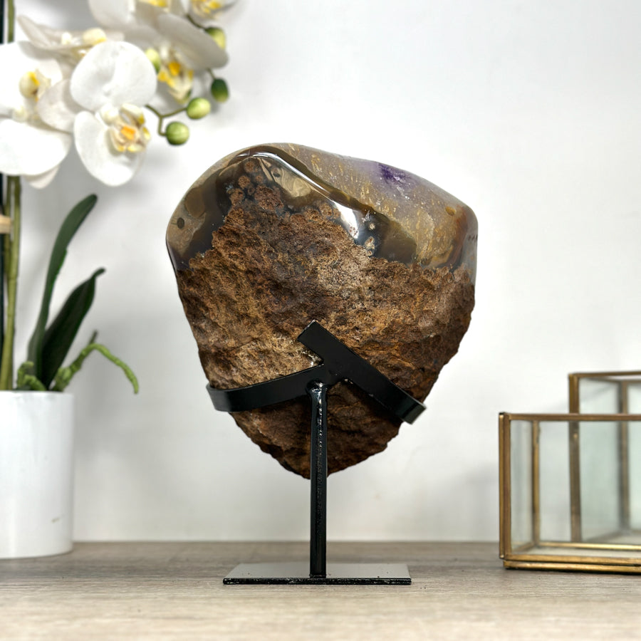 Natural Amethyst Geode with Large &amp; Shinny Crystals - MWS2339