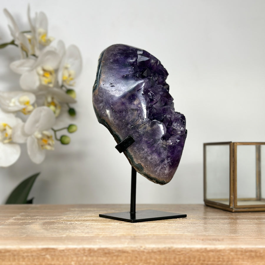 A Grade Deep Purple Amethyst Cluster with Large Crystals - MWS1861