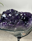 Amethyst Geode with Deep Purple and Green Bands – Natural Display Piece on Stand - MWS2817