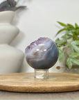 Amethyst & Blue Banded Agate Sphere Geode with Crystal Cavity - SPH0177