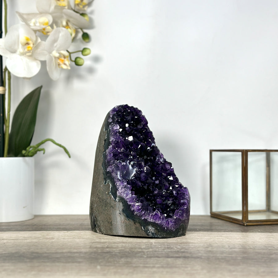 Amethyst Crystal Geode – Deep Purple Mineral for Home Decor - CBP1233