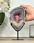 Blue Banded Agate & Agate Geode Slice Portal - MWS2910