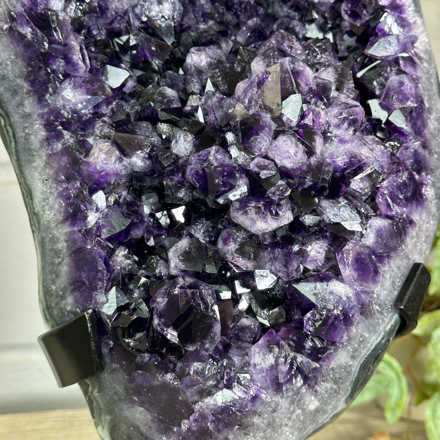 Huge Natural Amethyst Specimen on Metal Stand - MWS3149
