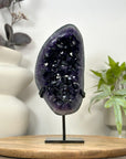 Deep Purple Amethyst Geode on Metal Stand - Perfect for Home Decor - MWS3061