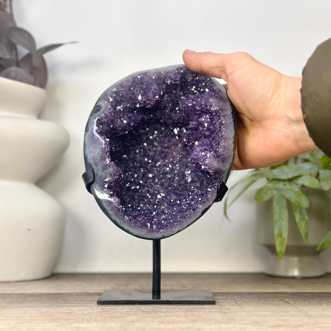Natural Amethyst Geode on Stand from Uruguay - MWS3352