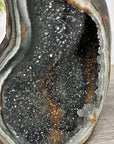 Natural Agate & Green Quartz Druzy Stone Flame Carving - FST0168