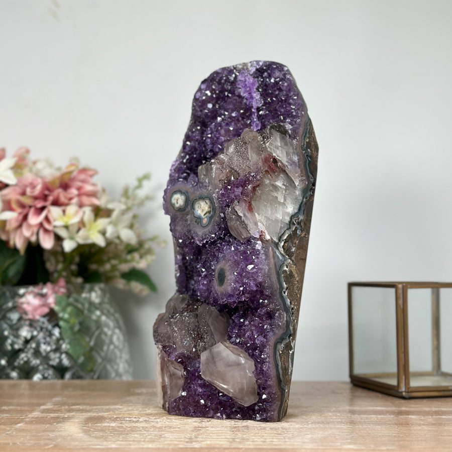 XXL Natural Amethyst Cathedral with Calcite Crystals - CBP1080