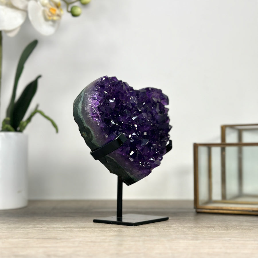 Top Grade Amethyst Stone Heart Carving - HST0306