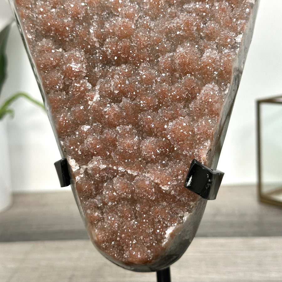 Natural Orange Tone Sugar Crystal Cluster on Stand - MWS2637