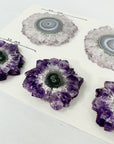 High-Quality Amethyst & Blue Agate Stalactite Slices for Jewelers - Wholesale Bulk Pack - STS0008