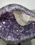 Natural Amethyst Geode With Calcite on Metal Stand - MWS2721