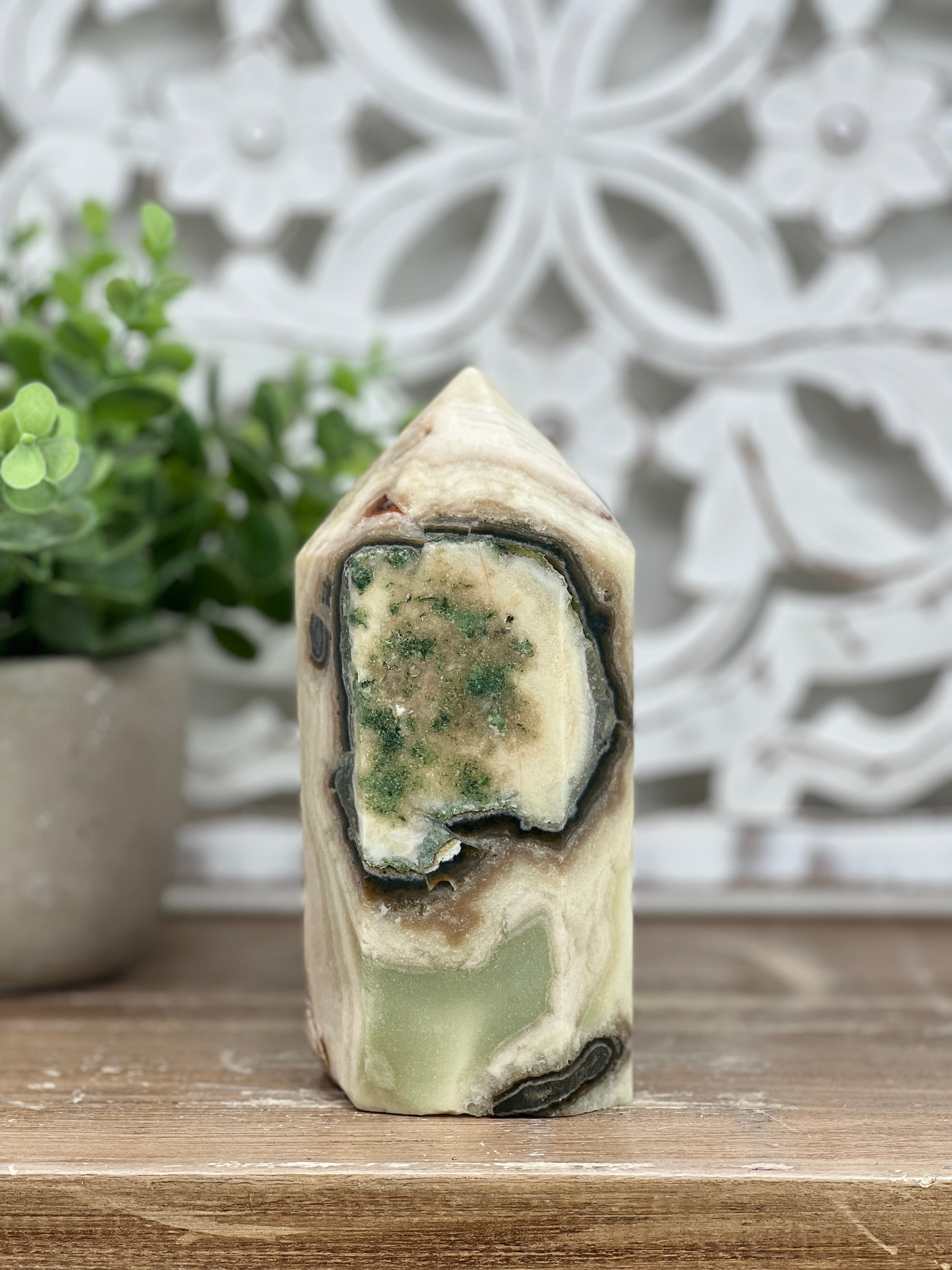 Natural Amethyst &amp; Jasper Stone Obelisk  - STP0069