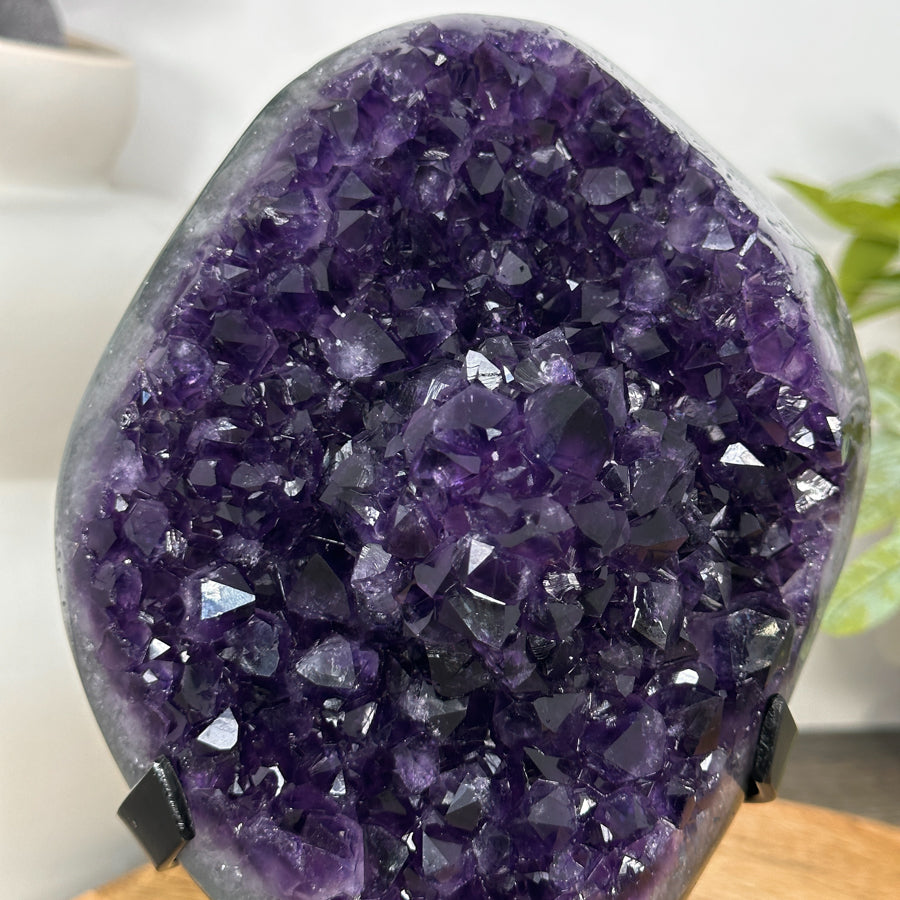 AAA Grade Amethyst Crystal Geode on Metal Stand - MWS3055