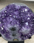 Natural Deep Purple Amethyst Cluster on Metal Stand - MWS3310