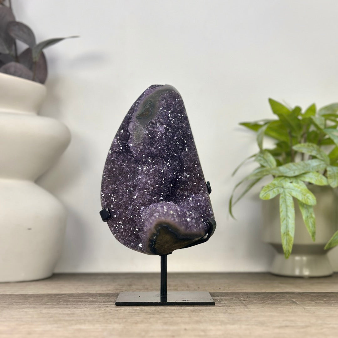Natural Amethyst Stone Specimen on Stand - MWS3350