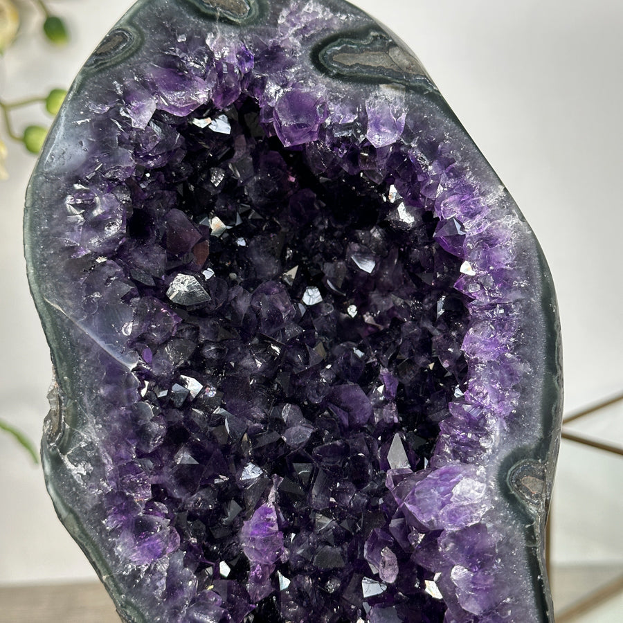 Amethyst Geode with Dark Purple Crystals for Home Decor Display - MWS2642
