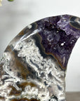 Outstanding Amethyst & Agate Moon Carving - MWS2370