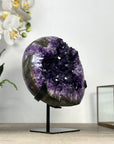 Amethyst Stone Geode with Hand Made Metallic Stand - MWS2433